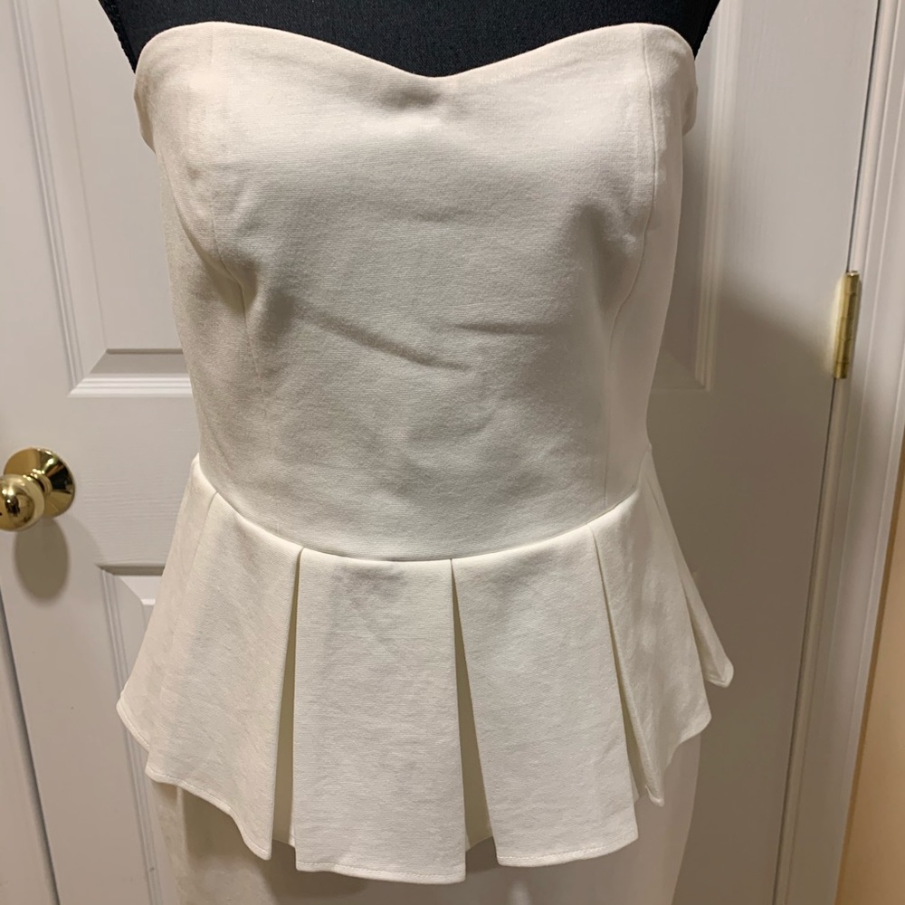 Talulah strapless peplum style mini dress size L - Picture 2 of 15
